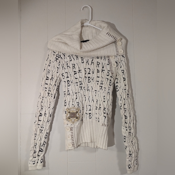 Vintage Karv 90s Y2K Style White Ribbed Chunky Sweater Women's Small - Picture 6 of 6